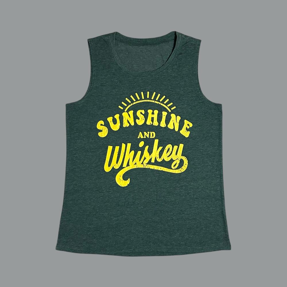 Sunshine and Whiskey Women’s Green Tank Top Sz: M